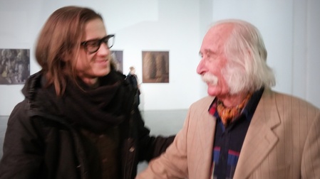 Вистака Івана Марчука "Генотип Вольності" (на фото Іван Марчук та Віталій Дмитрук в Мистецькому Арсеналі)